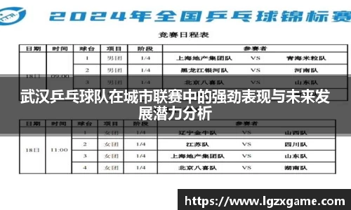 武汉乒乓球队在城市联赛中的强劲表现与未来发展潜力分析